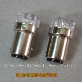 Wholesale GOOD!G18-9LED-BAY15D car bulb DC24V WHITE LED002-9