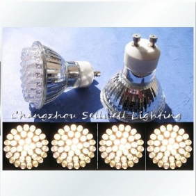 Wholesale Energy Saving Lamp Cup LED 38 beads 220V GU10 large glass E064
