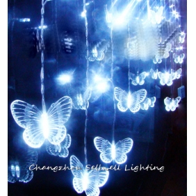 Wholesale GREAT!LED holiday light studio decoration 108 pcs white butterfly curtain lamp WhiteH292