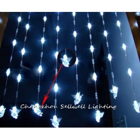 Wholesale GREAT!Christmas light hotel door curtain decoration 268 beads angel crystal lamp White H298