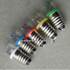 Wholesale GOOD!LED Indicating Lamp E10 Screw type 3V 0.5W Light Color Yellow,Red,Blue,Green,White LED117
