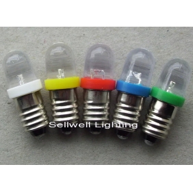 Wholesale GOOD!LED Indicating Lamp E10 Screw type 12V 0.5W T10 Spot Light Light Color Warm White,Colorful LED135