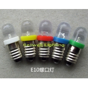 Wholesale GOOD!LED Indicating Lamp E10 Screw type 30V 0.25W Spot Light Light Color Yellow,Red,Blue,Green,White LED157