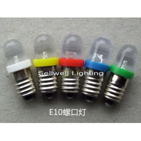 Wholesale GOOD!LED Indicating Lamp E10 Screw type 8V 0.25W Spot Light Light Color Warm White,Colorful LED194